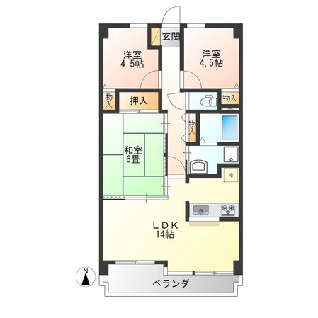 朝日プラザシェモア不動前の物件間取画像